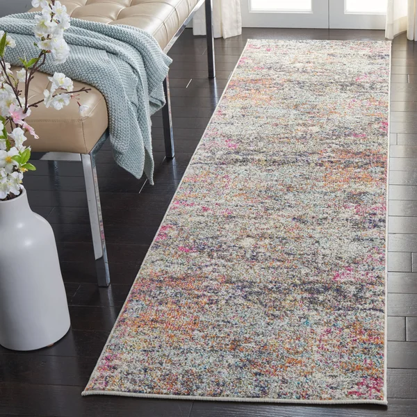 Safavieh Madison Loane Modern Abstract Rug - 2&2x22 x 14& Runner - Black/Gold