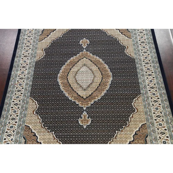 Traditional Geometric Turkish Tabriz Mahi Area Rug Oriental Carpet - 9&0x22 x 12&0x22