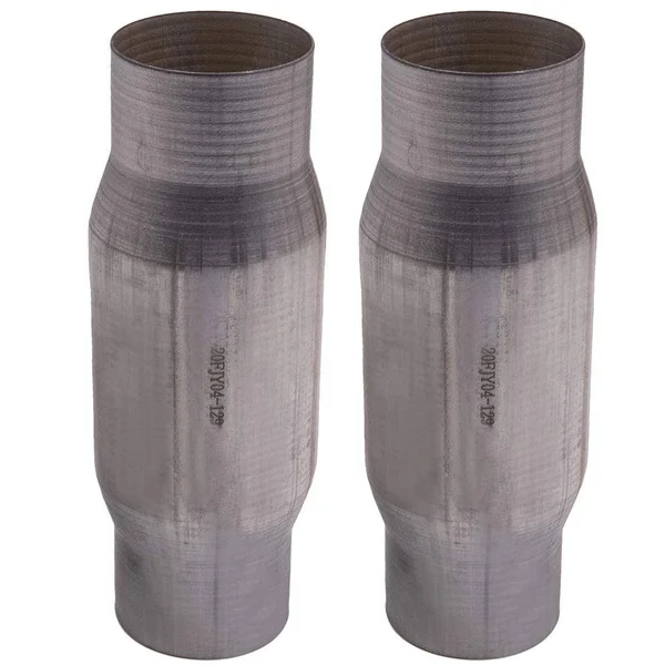 2pcs 3x22 Universal Catalytic Converter High Flow Stainless Steel New 410300