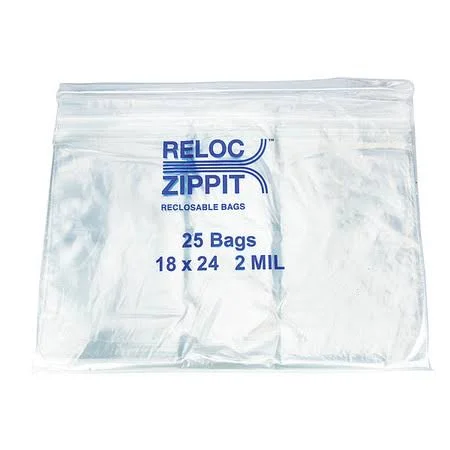 Reloc Zippit R1824 Reclosable Poly Bag 2-mil - 18x22x 24