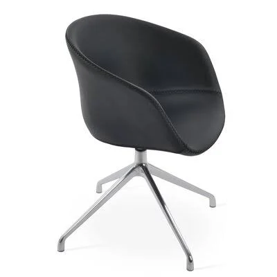 Tribeca Metal Wingback Arm Chair sohoConcept Upholstery Color: Black, Leg Color: Chrome