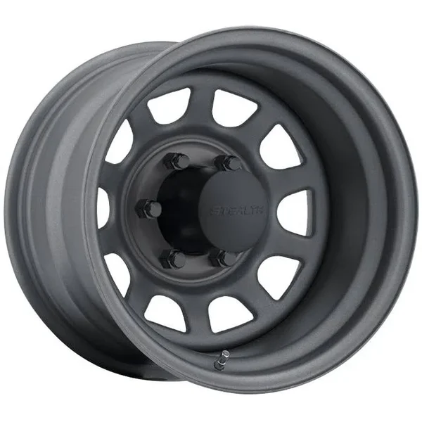 U.S. Wheel Stealth Gunmetal Daytona Steel Wheel, 15x22x8