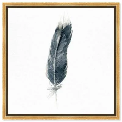 Fashion and Glam Sole Feather Feathers - Painting Print on Canvas Dakota Fields Format: Gold Framed Canvas, Size: 30x22 H x 30x2