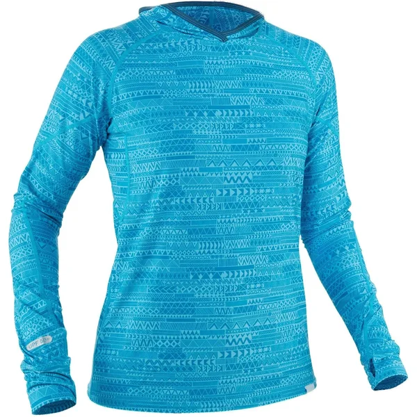 NRS - Women's H2Core Silkweight Hoodie - Cyan, S