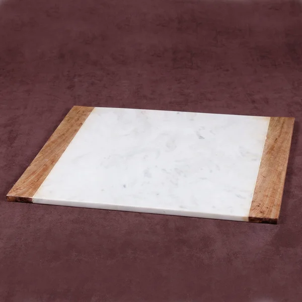 Creative Home Natural White Marble with Mango Wood 16x22 x 20x22 Pastry Board - Serving Plate