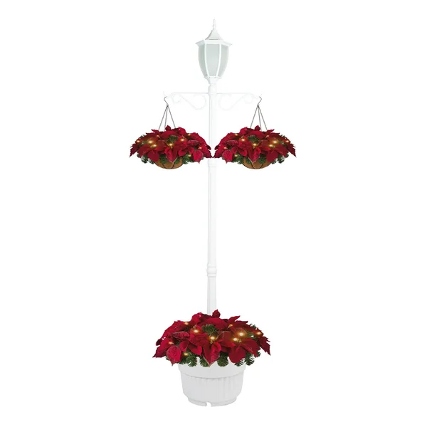 Sun-Ray Crestmont Flaming LED Solar Lamp Post and Planter with Hanger