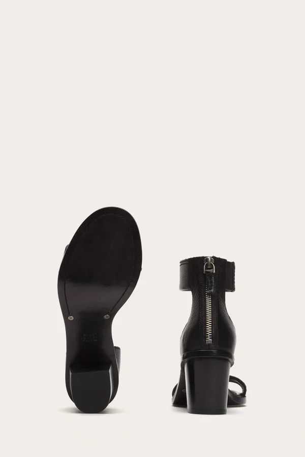 Frye Brielle Back Zip Sandal - Women's Black - 6.5