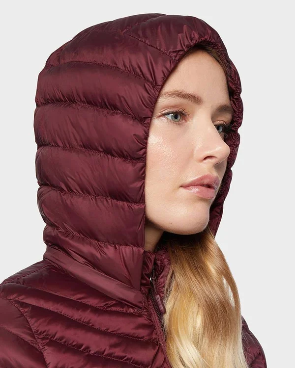 32 Degrees Women's Ultra-Light Long Packable Down 3/4 Jacket Darkest Spruce, XL