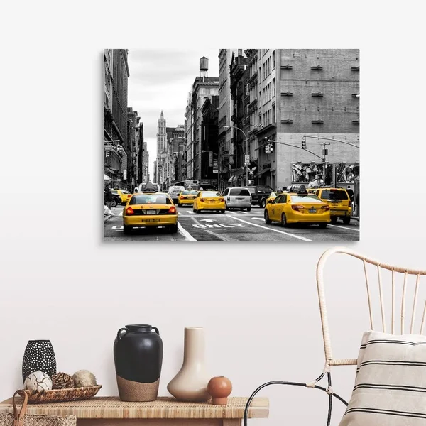 Canvas Wall Art entitled New York City - Taxis Traffic - 40x30