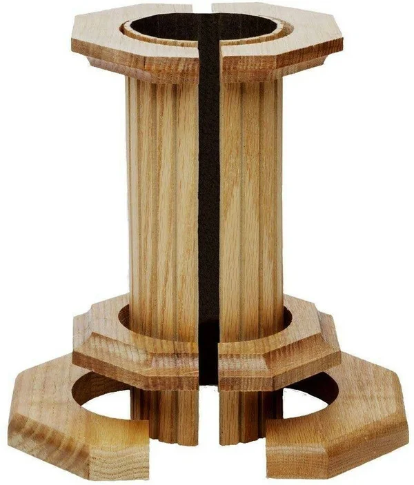 Pole-Wrap 96 in. x 16 in. Unfinished Oak Basement Column Cover with 4 in. Cap and Base Trim 851640