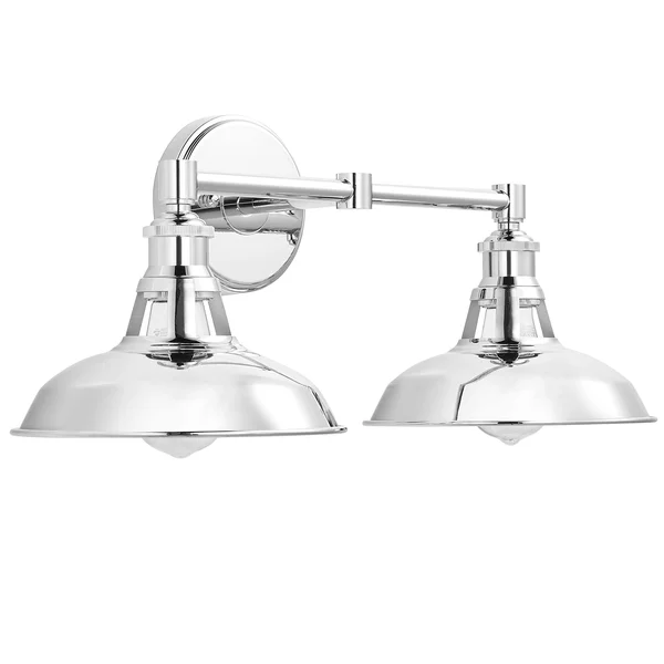 Olivera 2 Light Bathroom Vanity Light, Chrome Industrial Wall Sconce with LED Bulbs LL-WL882-2PC