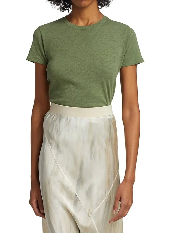 ATM Anthony Thomas Melillo Women's Slub Jersey Schoolboy Crew Neck Tee Agave - M