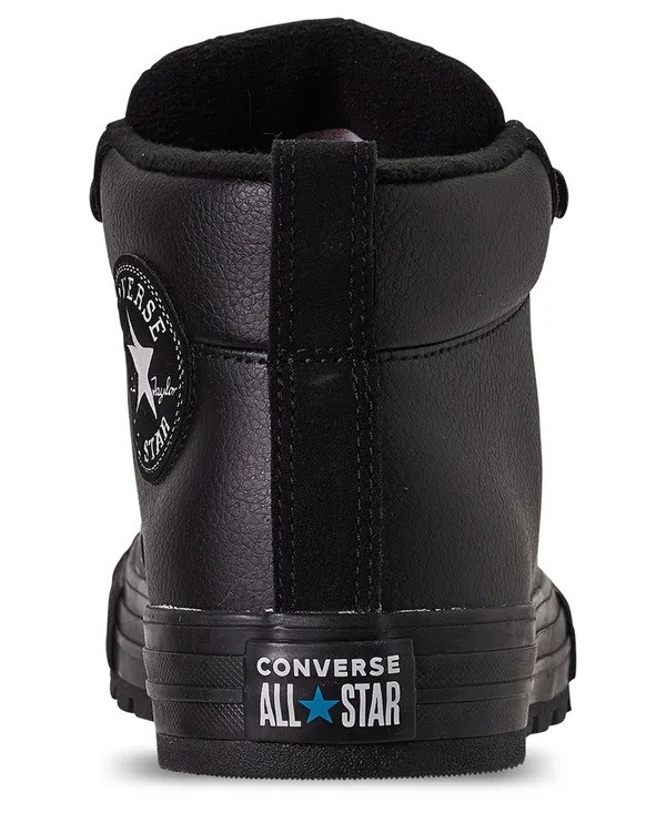 Converse Chuck Taylor All Star Street Leather Mid Mens Sneakers, 12 Medium, Black