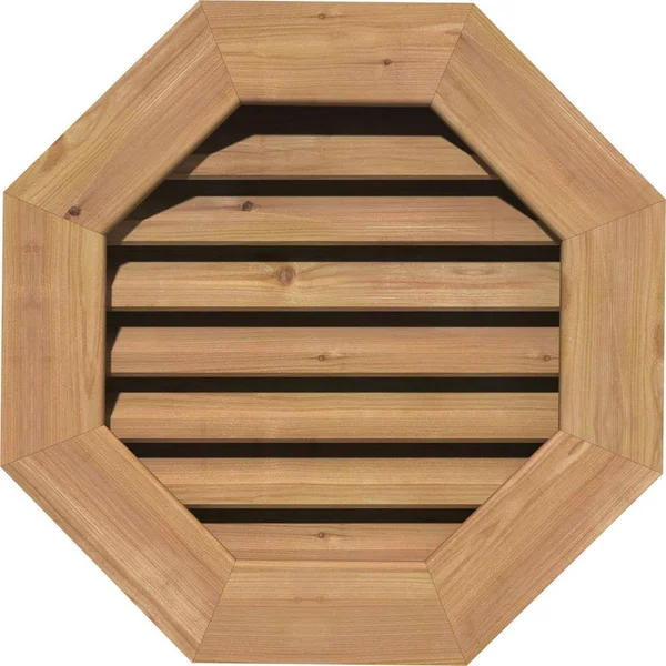 Ekena Millwork 32-in W x 32-in H Octagonal Gable Vent (37-in W x 37-in H Frame Size): Unfinished, Functional, Smooth Western Red
