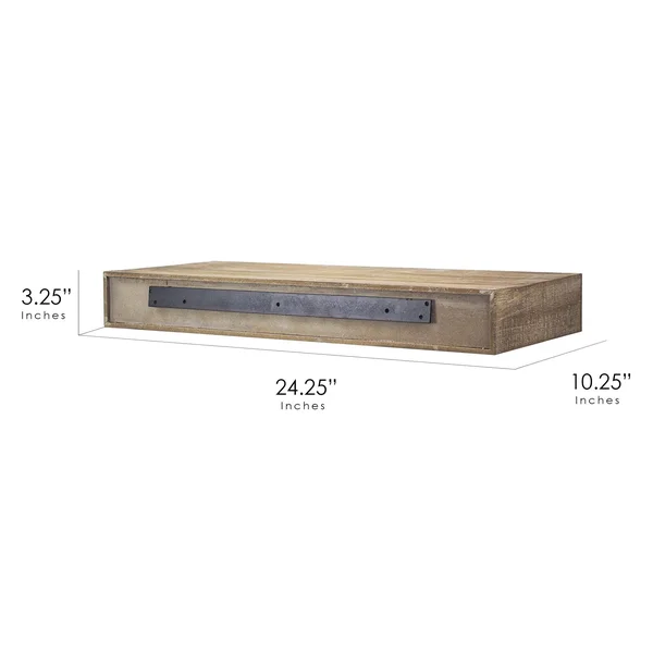 American Art Decor Family Wood Floating Wall Shelf, Brown