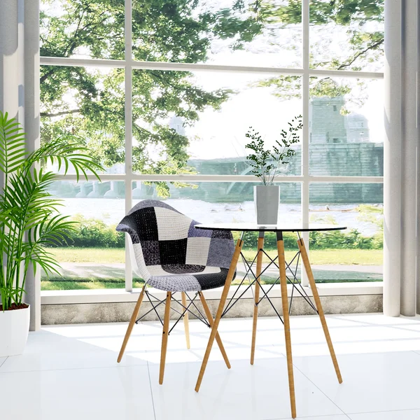 LeisureMod W24GRT2 Willow Fabric Eiffel Accent Chair - Set of 2