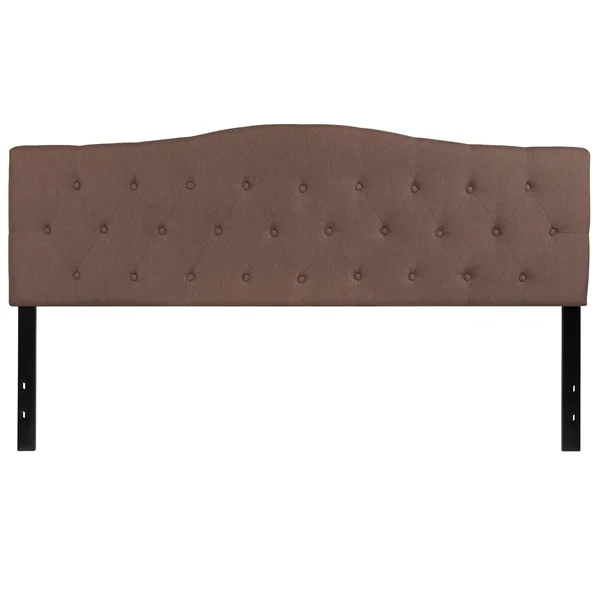 Arched Button Tufted Upholstered Headboard - Black - Full