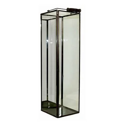 Square Glass/Metal Lantern Bloomsbury Market Color: Copper, Size: 16x22 H x 5.5x22 W x 5.5x22 D