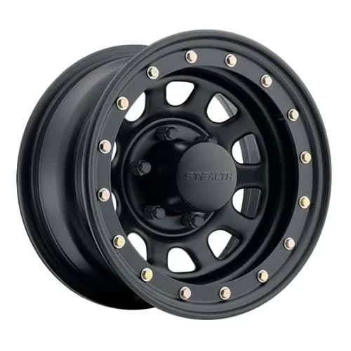15x8 6x139.70mm|6x5.5 inch U.S. Wheel 844 Series Stealth Daytona Lockring Style Black Wheels