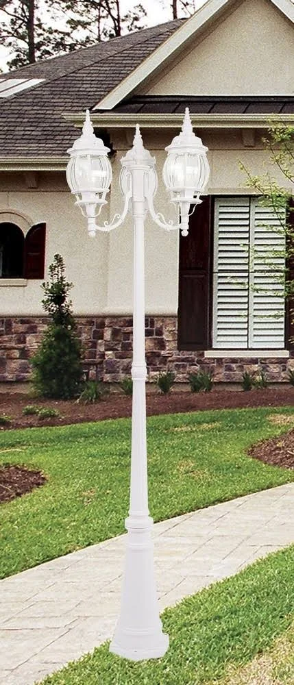 Livex Lighting Frontenac 3 Light Textured White Outdoor Post Light - 7710-13