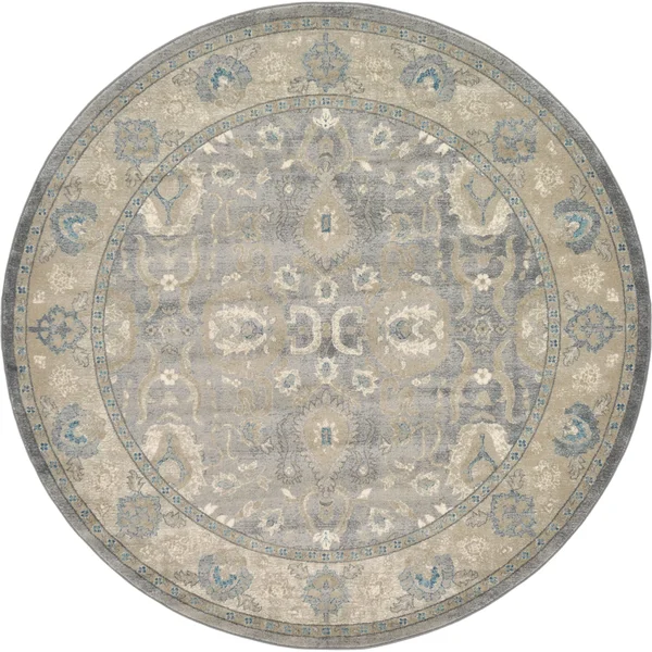 Unique Loom Gaisberg Salzburg Area Rug (8& x 8& Round - Gray)