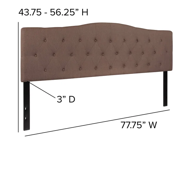 77.75x22 Camel Brown and Black Contemporary Button Tufted Headboard - King Size - 33720151