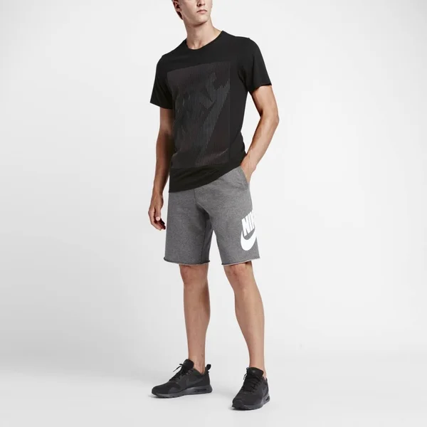 Nike Mens Sportswear Logo Shorts Carbon Heather/White