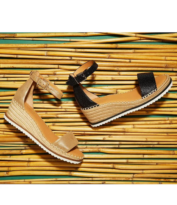 Alex Marie Calexa Embossed Leather Espadrille Sandals - 9.5M
