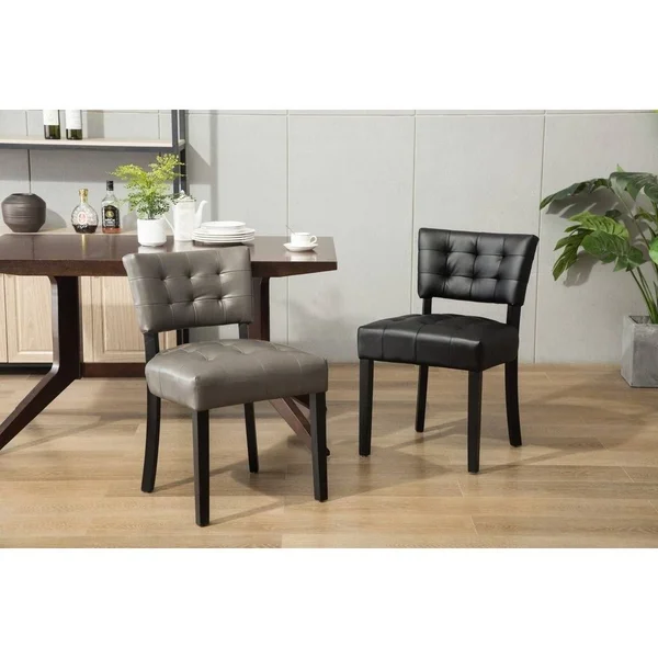 Porthos Home Set of 2 Dining Chairs - Modern Side Chairs for Dining Room (Black)