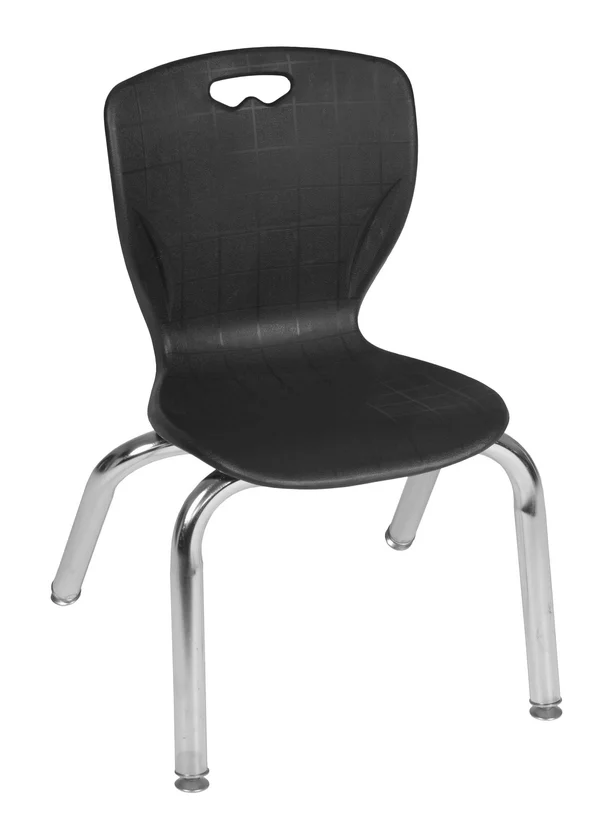 Regency Kee 72x22 x 30x22 Height Adjustable Classroom Table - Mocha Walnut & 2 Andy 12-in Stack Chairs- Black