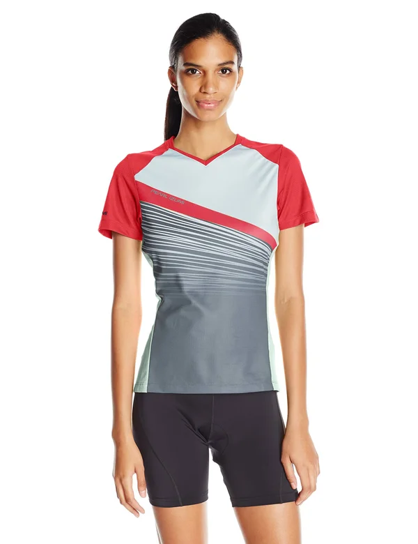 Pearl Izumi Women's Launch Jersey Poppy Red, Mist Green Fracture Xs