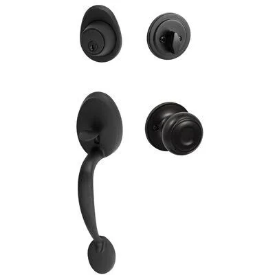 Sure-Loc Hardware AT507-JN FBL Alta Handleset with Single Cylinder Deadbolt and Arapaho Door Knob and Rosette Finish: Flat Black