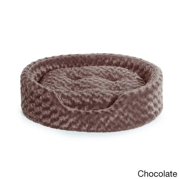 FurHaven Ultra Plush Oval Pet Bed - Jumbo - Chocolate