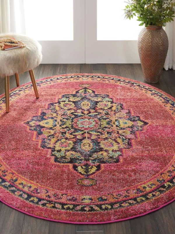 Nourison Passionate PST01 2&2x22 x 7&6x22 Runner Pink Flame Area Rug