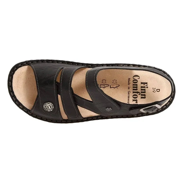 Finn Comfort Women's Gomera Black/Plisseelight 43