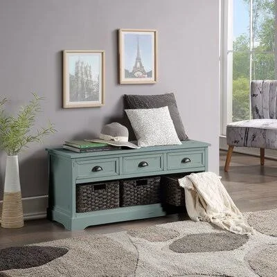 Lumpkins Drawer Storage Bench Alcott Hill Color/Pattern: Green