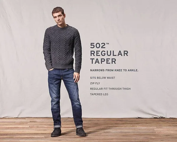 Levi&s 502 Taper Fit Men's Jeans - Dark Hollow 35x34