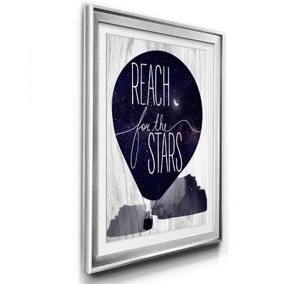 Reach for The Stars - Picture Frame Textual Art Print on Paper Isabelle & Max Frame Color: Silver - Size: 36.5x22 H x 26.5x22
