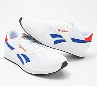 Reebok Classic Lace-Up Sneakers - Jogger - Size, 8 Medium, Wht/Cblt/Red