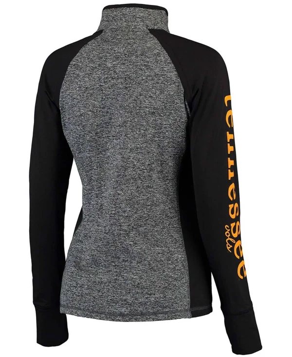 Tennessee Volunteers Women's Finalist Quarter-Zip Pullover Jacket - Gray/Black, Size: XL