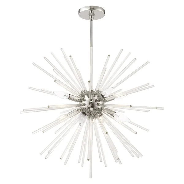 Livex Lighting 41256-12 Utopia 8-Light Pendant Chandelier, Satin Brass