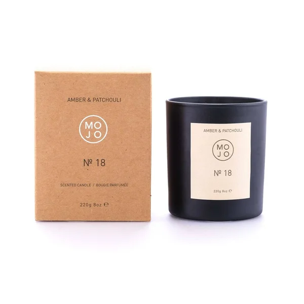 Mojo - Soya Wax Candle 220g/60hrs Burn Time - No 18 - Amber & Patchouli