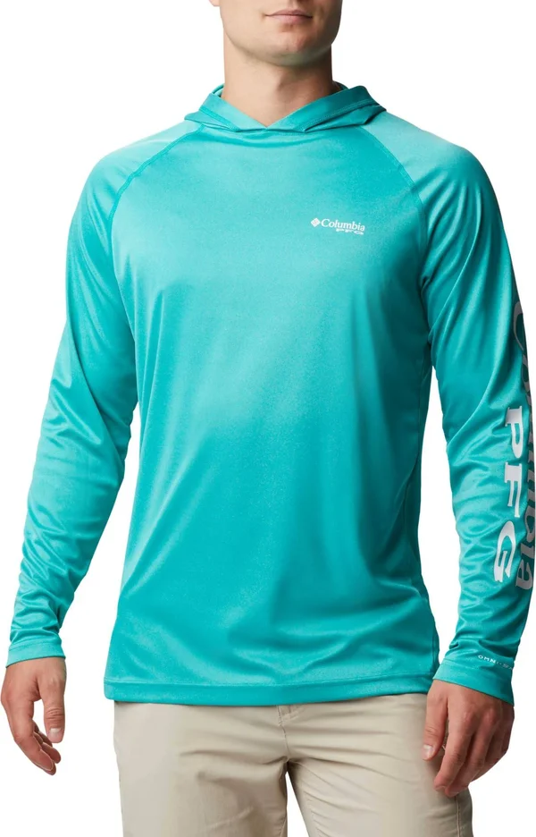 Columbia Men's Terminal Tackle Heather Hoodie - Large, Blue