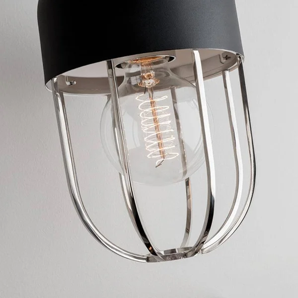Hudson Valley Haley One Light Pendant, Aged Brass/Black Finish