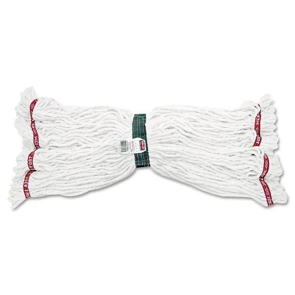Rubbermaid Commercial RCPA21206WHICT Web Foot Shrinkless Looped-End Wet Mop Head, Cotton/Synthetic, Medium, White