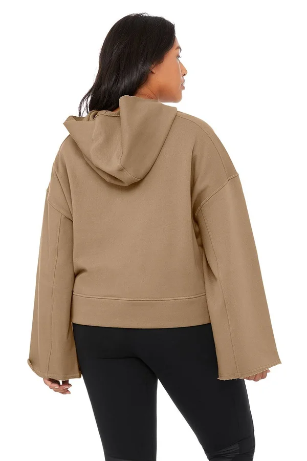 Alo Yoga, Low Key Hoodie in Gravel, Size: XS