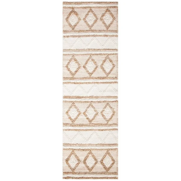 Safavieh NF866A-28 2 ft.-6 in. x 8 ft. Natural Fiber Area Runner Rug Beige & Ivory