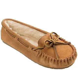 Minnetonka Women's Cally Cinnamon Wide Moc Slippers, Size 6 Wide, Cinnamon