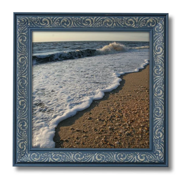 Modern Baroque Embossed Frame in Dusty Blue - 13x22 x 19x22