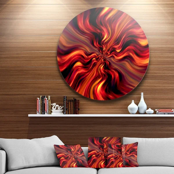 Design Art &Red Infinity Illustration& Graphic Art Print on Metal - Red